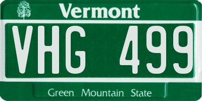 VT license plate VHG499