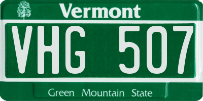 VT license plate VHG507