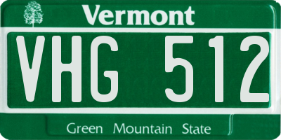 VT license plate VHG512