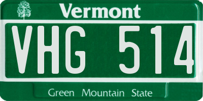 VT license plate VHG514