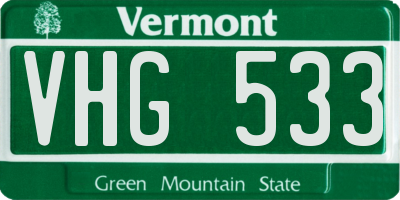 VT license plate VHG533