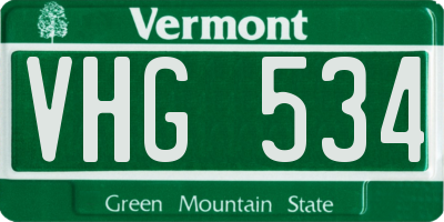 VT license plate VHG534