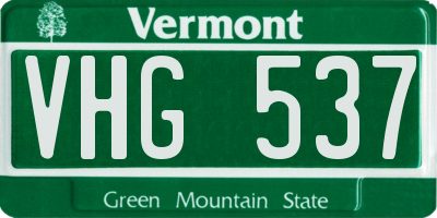 VT license plate VHG537