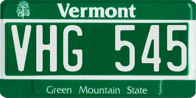 VT license plate VHG545