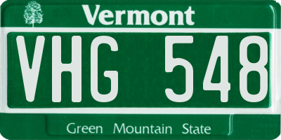 VT license plate VHG548