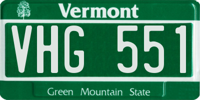 VT license plate VHG551