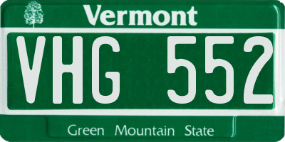 VT license plate VHG552