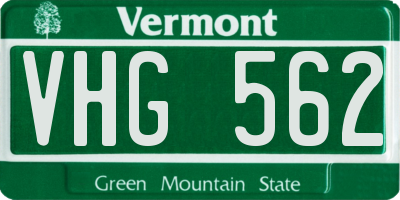 VT license plate VHG562
