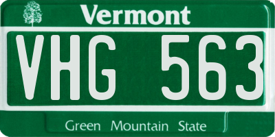 VT license plate VHG563