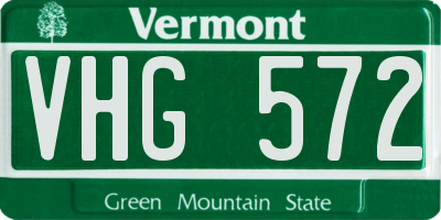 VT license plate VHG572