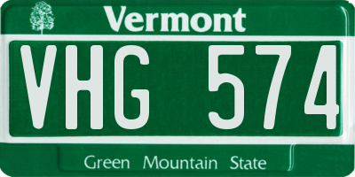 VT license plate VHG574