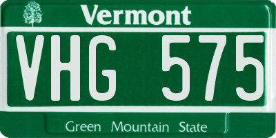 VT license plate VHG575