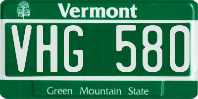VT license plate VHG580