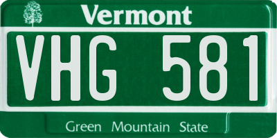 VT license plate VHG581