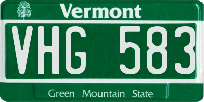 VT license plate VHG583
