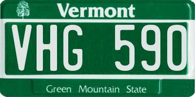 VT license plate VHG590