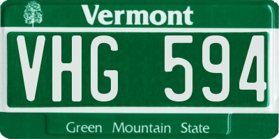 VT license plate VHG594