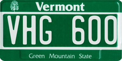 VT license plate VHG600