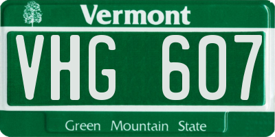 VT license plate VHG607