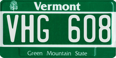 VT license plate VHG608