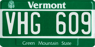 VT license plate VHG609