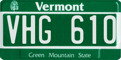 VT license plate VHG610