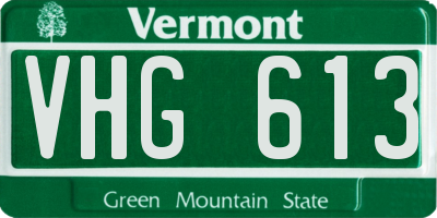 VT license plate VHG613