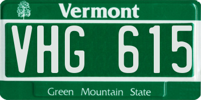 VT license plate VHG615