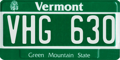 VT license plate VHG630