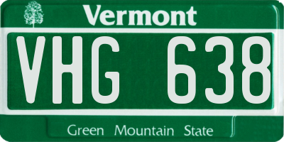 VT license plate VHG638