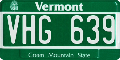 VT license plate VHG639