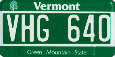 VT license plate VHG640