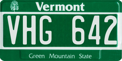 VT license plate VHG642