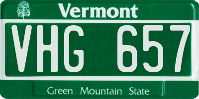 VT license plate VHG657