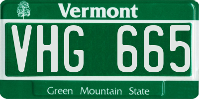 VT license plate VHG665