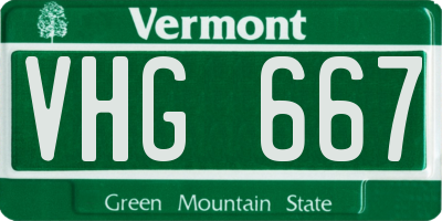 VT license plate VHG667