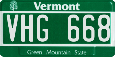 VT license plate VHG668