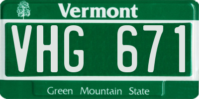 VT license plate VHG671