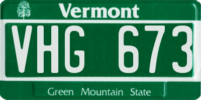 VT license plate VHG673
