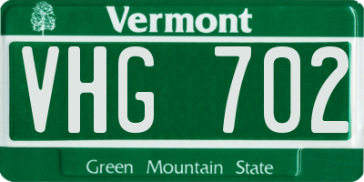 VT license plate VHG702