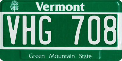 VT license plate VHG708
