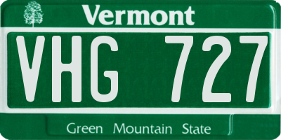 VT license plate VHG727