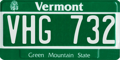 VT license plate VHG732