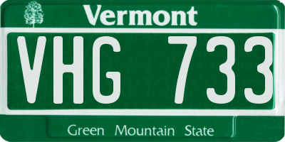 VT license plate VHG733