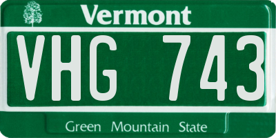 VT license plate VHG743