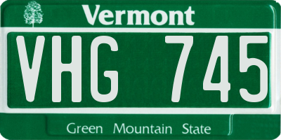 VT license plate VHG745