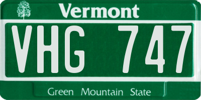 VT license plate VHG747