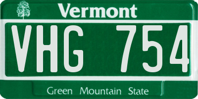 VT license plate VHG754