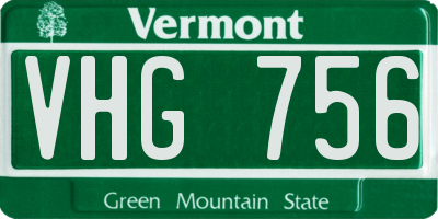 VT license plate VHG756