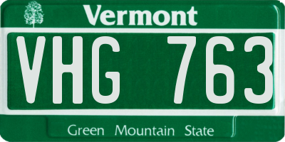 VT license plate VHG763